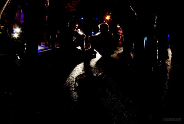 Sentada pacífica ante cordol policial en Sol
